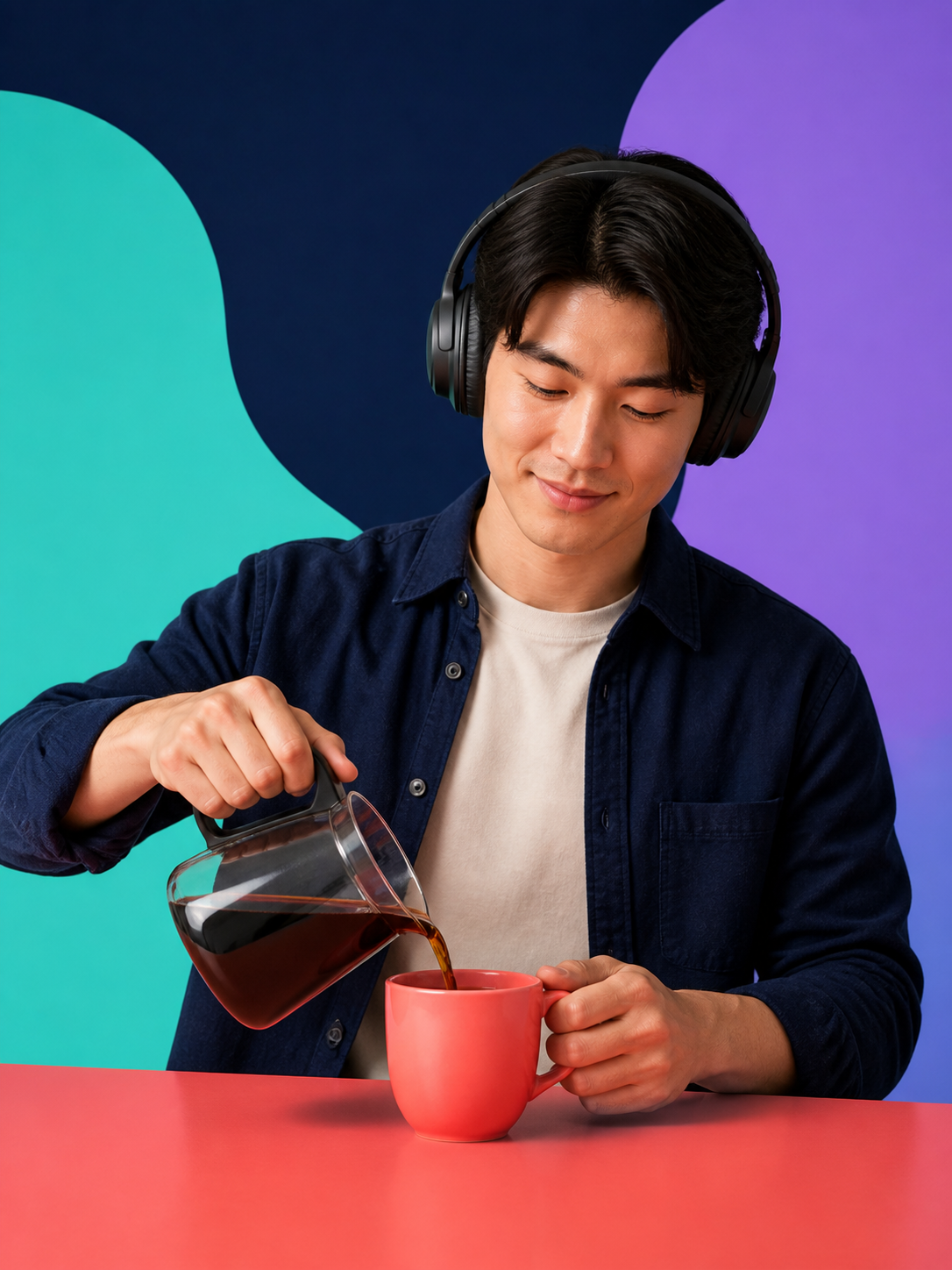Person listening during a daily routine